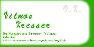 vilmos kresser business card